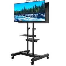 Universal 2 Mobile TV Stand Rolling TV Cart on Wheel for 32-70 inch TVs