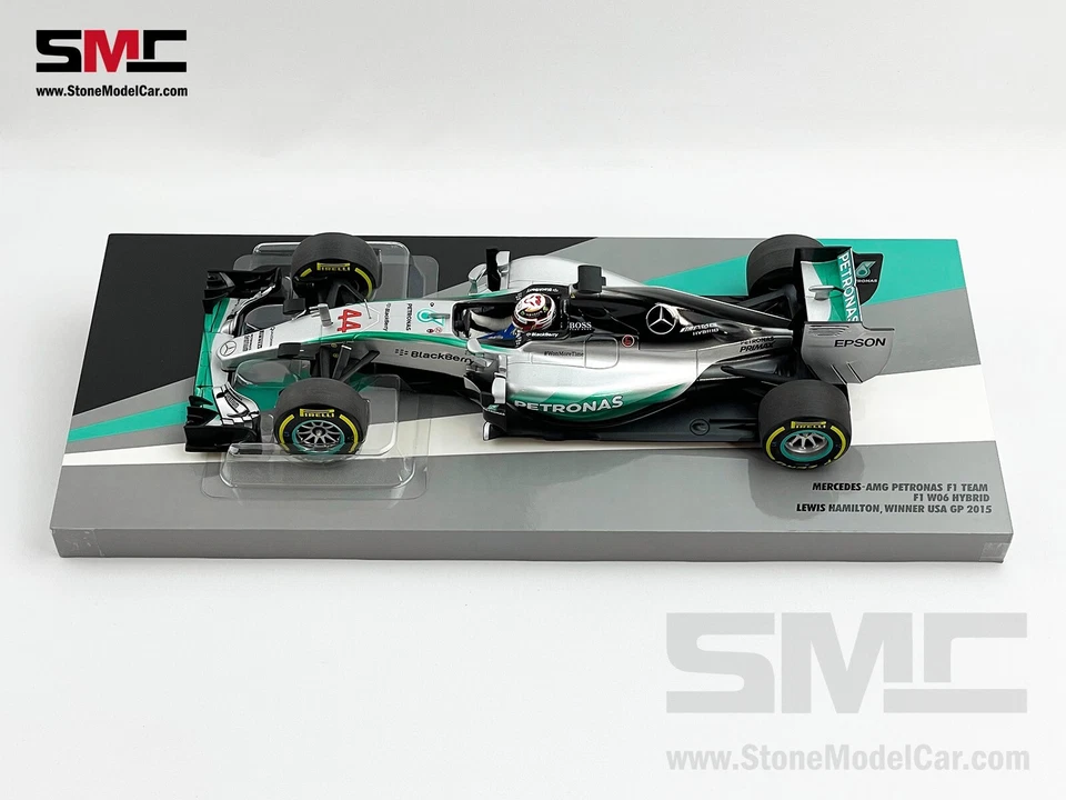 Mercedes AMG F1 W06 Lewis Hamilton US GP USA 2015 World Champion 1:18 MINICHAMPS - Image 3 of 4