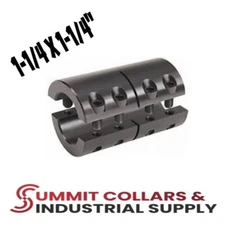 2CC-125-125, 1-1/4" ID, Rigid Shaft Coupling, Double Split Black Oxide  (qty 1)
