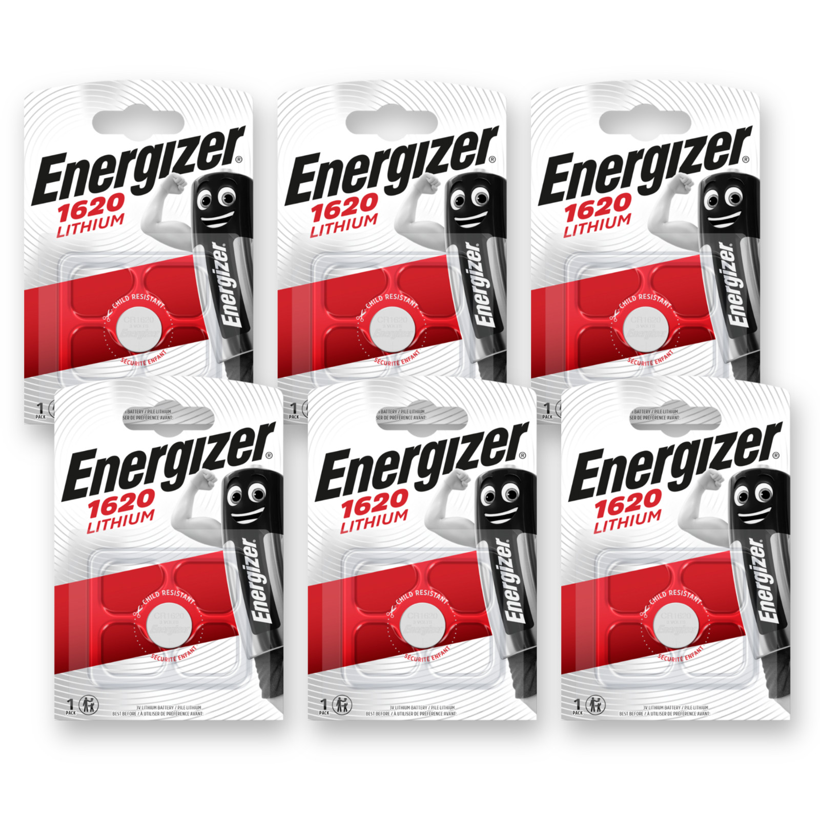 6x ENERGIZER 1620 Batteries CR1620 3V Lithium Coin Cell DL1620 *EXPIRY 09/2035*