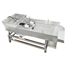 110V Stainless Steel Linear Vibrating Screen Single Layer 5mm Long Strip Screen