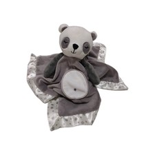 Douglas Baby Lovey Security Blanket Gray Bear Plush Polka Dot Trim 14.5" Squared