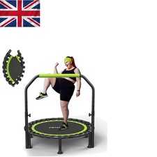 Easy Assembly 40" Fitness Trampoline for Indoor Use – 450lbs with Adjustable Bar