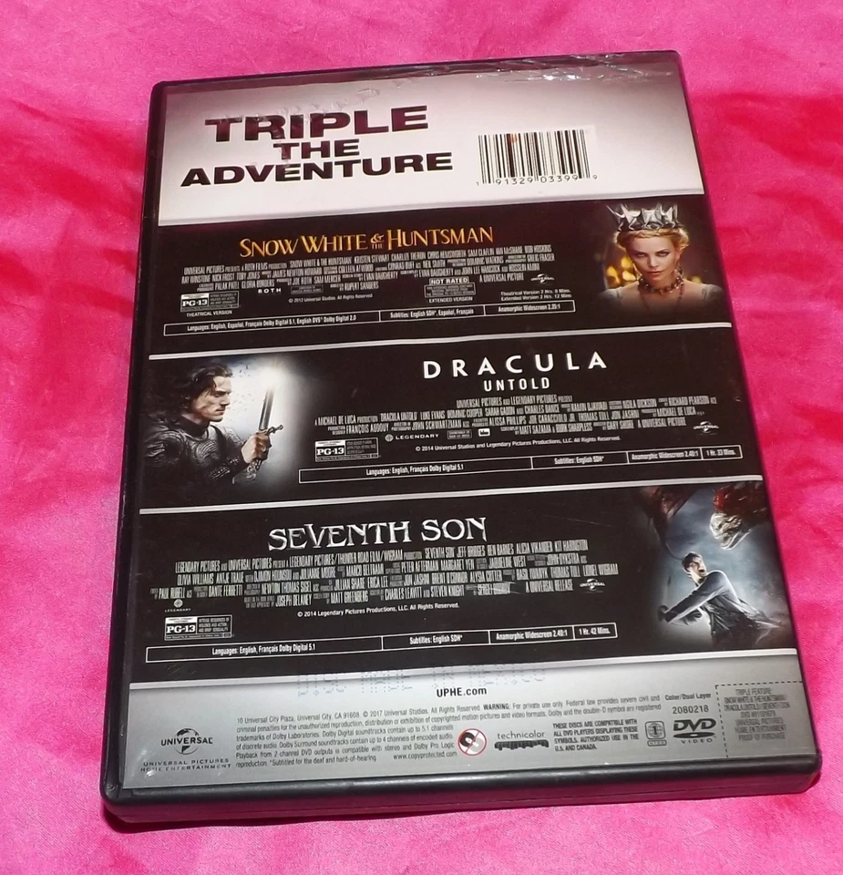 💥Snow White and the Huntsman / Dracula: Untold / Seventh Son Triple Feature DVD - Image 2 of 3