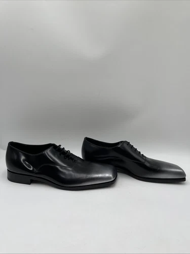 Mocassini uomo Prada Oxford nero argento taglia 8