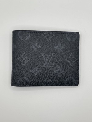 Louis Vuitton Multiple Wallet Monogram Eclipse Black Grey Bifold