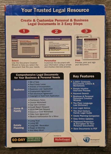 MyAttorney Home & Business (PC) New Sealed....Free Shipping! - Picture 2 of 2