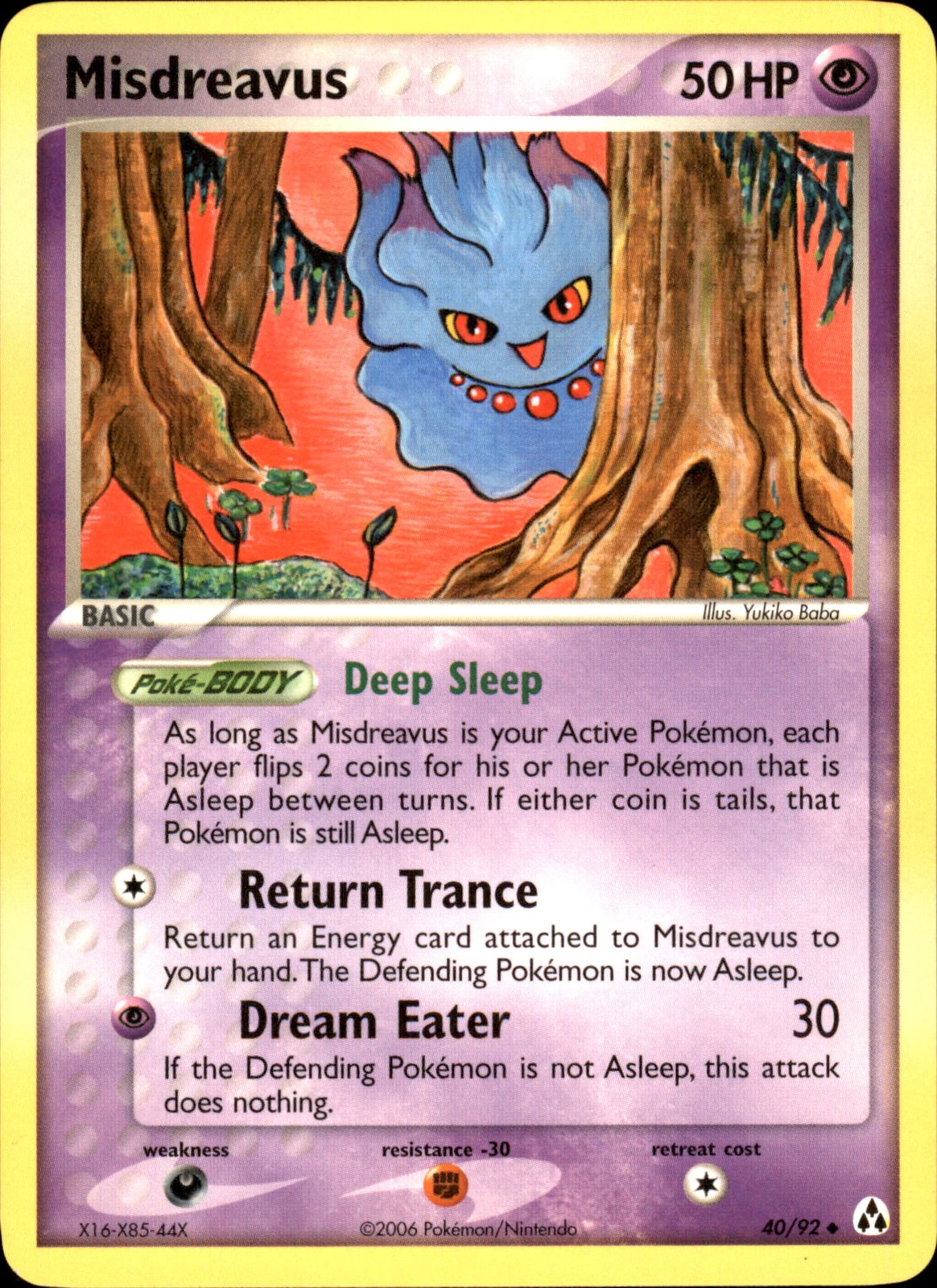 Misdreavus 40/92 Uncommon - Pokemon Legend Maker 2006 NM