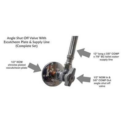 2 Pack Complete Toilet Valve Set, Includes 1/2'' Nom Inlet X - View #3