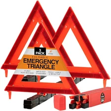 XPOSE SAFETY WTR-3 4-Piece Emergency Roadside Kit Reflective Triangles