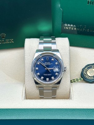 Rolex Datejust 126234 Oyster Bracelet Blue Diamonds Dial NEW 2026