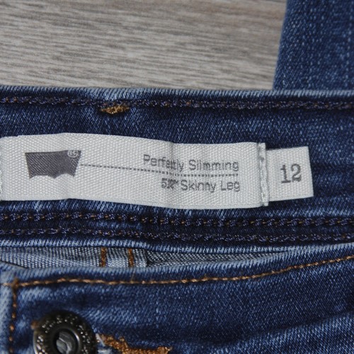 Levis 512 Perfectly Slimming Skinny Leg Jeans Womens 12 Blue Stretch Denim - Picture 7 of 9