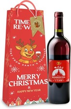 Funny Christmas Gifts for Wine Lovers- “Reindeer P*ss” Funny Wine Label & F