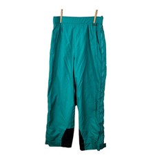 VTG Edelweiss Skiwear Snow Ski Pants Mens 36 Teal Green Straight Leg Zip Sides