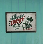 Mountain Dew Vintage Style Tin Metal Bar Sign Poster Man Cave Collectible New
