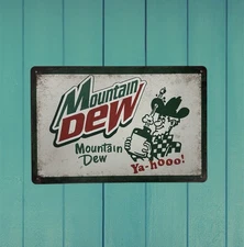 Mountain Dew Vintage Style Tin Metal Bar Sign Poster Man Cave Collectible New