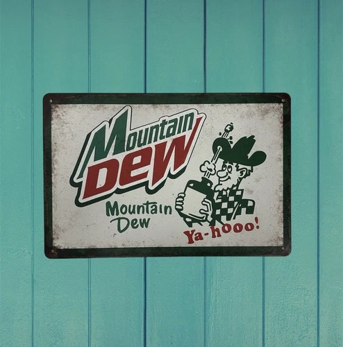 Mountain Dew Vintage Style Tin Metal Bar Sign Poster Man Cave Collectible New