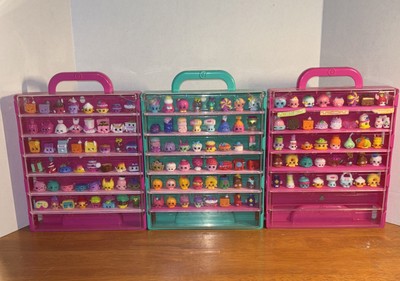 Shopkins lot Of 134 & 3 Display Cases