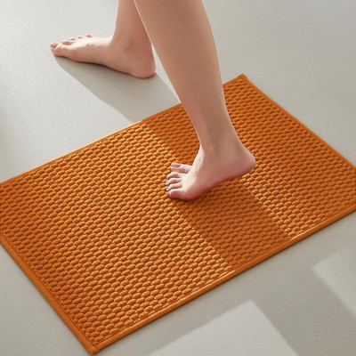 TYUU Bathroom Rugs Non Slip Washable, Super Absorbent Thin Bath Mat Small Quick