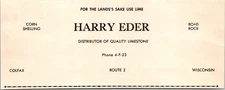 Harry Eder Distributor Quality Limestone WI c1958 Chippewa County WI Ad TAJ6-9