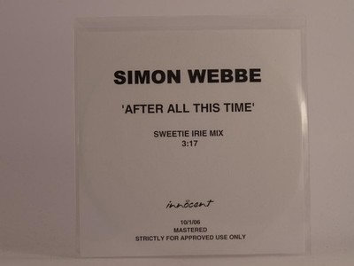 SIMON WEBBE AFTER ALL THIS TIME (E75) 1 Track Promo CD Single including White Sl
