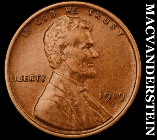1919-D Lincoln Wheat Cent- Extra Fine+/ Almost Unciruclated Better Date #i7152