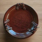 Vintage Studio Art Stoneware Brick Red Iron Glaze Decor  17" Tray 13 Lbs