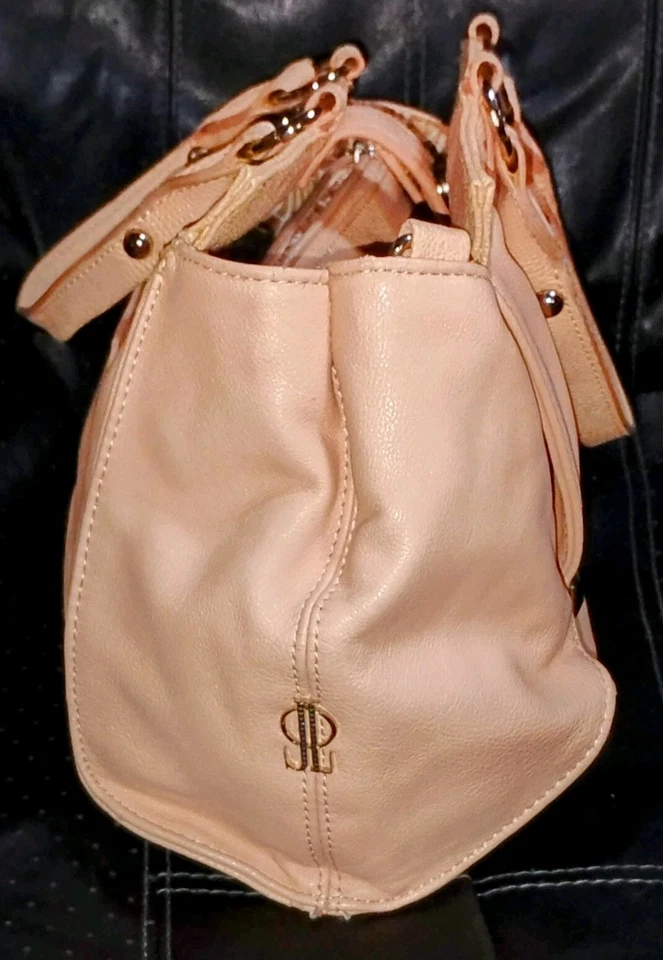 J LO Jennifer Lopez Purse Handbag Pink - Side Logo Lining Nylon Logo - Medium  - Image 2 of 4