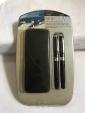 VINTAGE Tesco Twin Pen Gift Set with Box Roller Ball Pen Fountain Pen