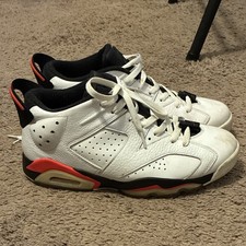 Jordan Air Jordan 6 Low Infrared White Black Red Leather Retro Sneakers