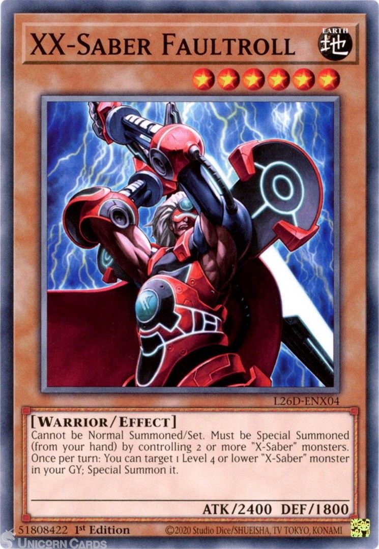 L26D-ENX04 XX-Saber Faultroll : Common 1st Edition Mint YuGiOh Card