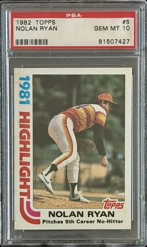 1982 Topps - 1981 Highlight Nolan Ryan #5 PSA 10 Gem Mint Low Pop