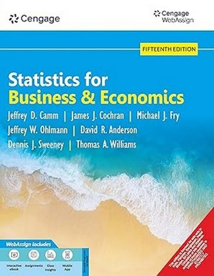 Statistics for Business & Economics WebAssign by Camm 15th INTL ED 9789366607870