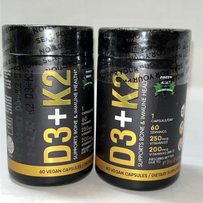 GREEN ROYALTY D3+K2 SUPPLEMENT 250MG Two Pack 60 Veg Ct Exp7/26