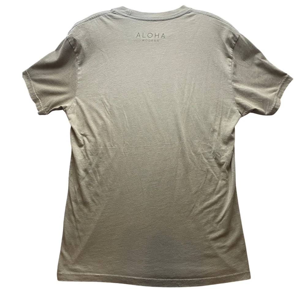 Camisa Aloha Moderna Para Hombre Mediana Kuleana Verde Oliva Hawaiana Deletrear Preppy Foto 3 de 4