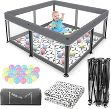 Foldable Baby Playpen with Mat