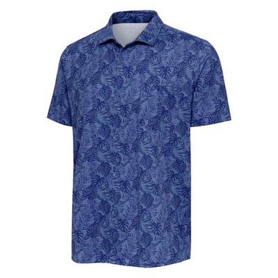 Antigua Golf Men's Tampa Textured Print Button Down Performance Shirt NEW
