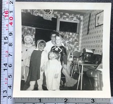 Little Children Ready for Halloween Costumes Fake Mustache Photo Snapshot