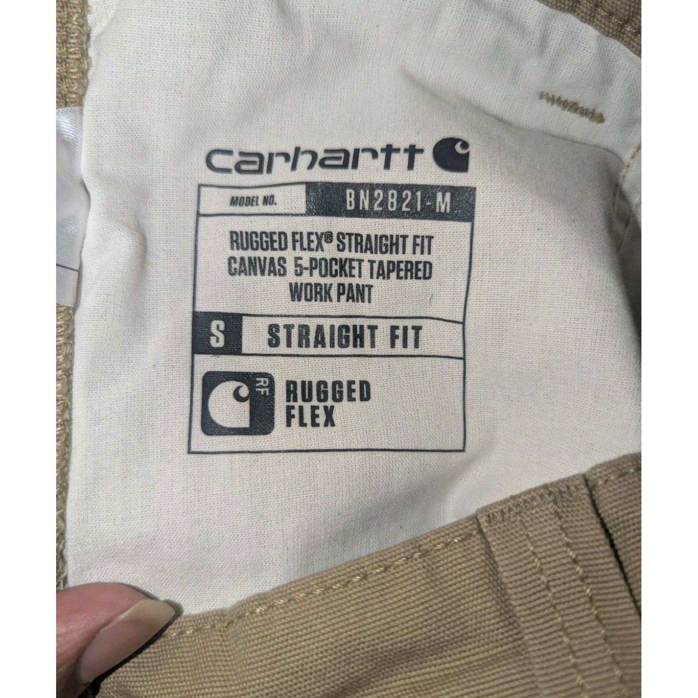 Carhartt Rugged Flex Straight Fit Canvas Work Pants Khaki BN2821-M 34x36 NWT image 8