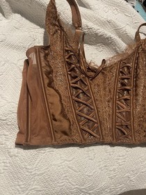 Victoria&rsquo;s Secret Sz XL Very sexy Caramel Kiss Brown Corset Bustier Unlined 