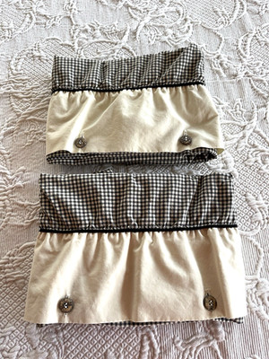 Peri Homeworks Button Pillow Shams Cream Black Check Made in Australia Set of 2