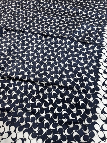 Coach Signature Print Silk Square Scarf Vintage Navy Blue White Designer 35”x35” by Coach, $42 - Photo 5
