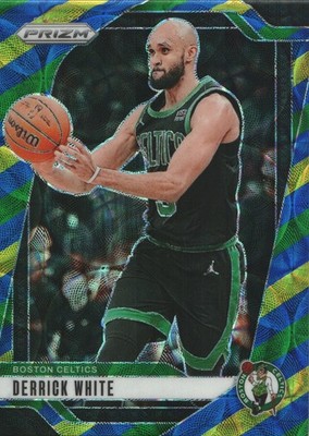 2024-25 Panini Prizm Derrick White Choice Blue Yellow Green Scope #66 Celtics