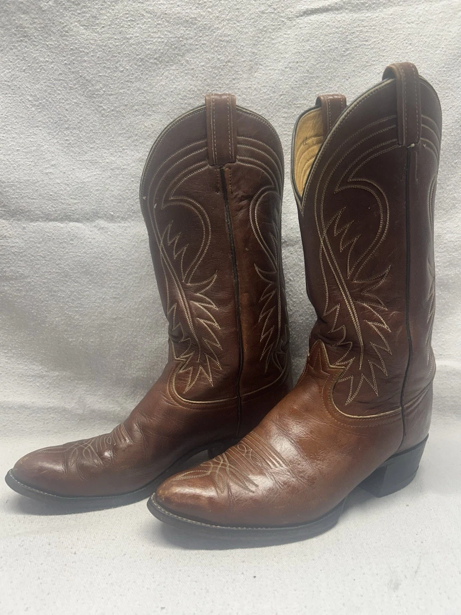 Tony Lama 4013 Men's Cowboy Collection Work Boot with Natural Retan Leather Foot and a Medium Round Toe