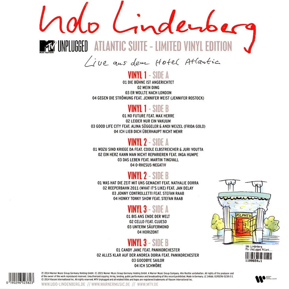 Udo Lindenberg - Mtv Unplugged Atlantic Suite (Vinyl 3LP - 2014 - EU - Reissue) - Bild 2 von 2