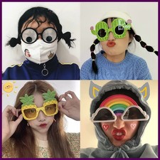 Funny Glasses Women Birthday Party Eyewear Personalized Black Eyeball Decorative