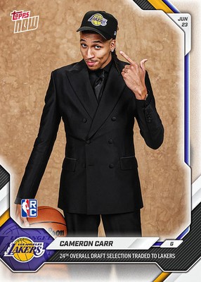 2025-26 NBA Topps Now #CCA2 Cameron Carr RC DRAFT Los Angeles Lakers - PRESALE