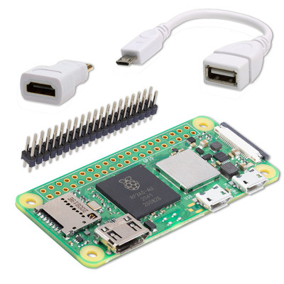 Raspberry Pi Zero 2 W Kit / Mini HDMI Adapter / Micro USB Adapter / Stiftleiste