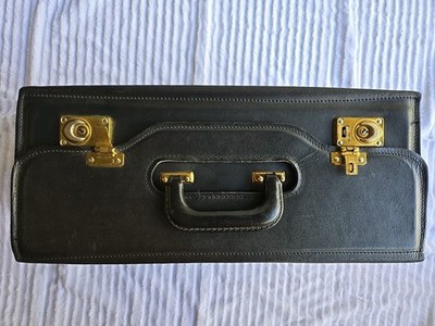 Litigator Trial Case, Premium  Black Leather Trial Bag. Pegasus 
