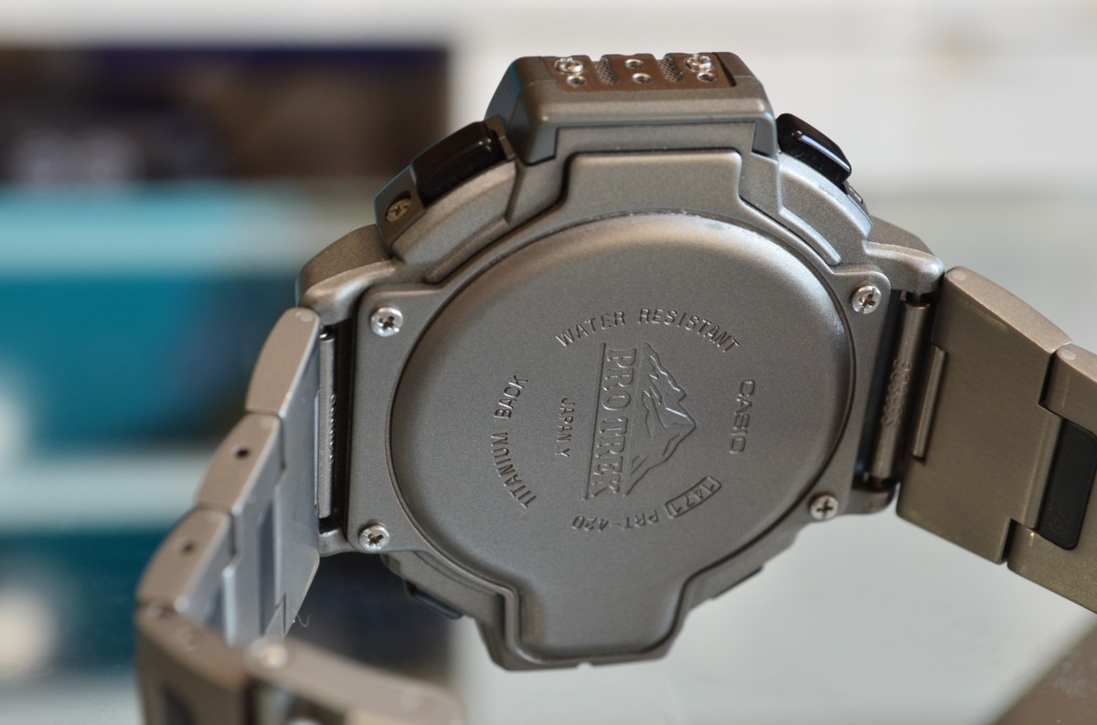 CASIO PRO TREK プロトレック PRT-420 チタン NOS CASIO PRT-420 PROTREK TITANIUM WATCH THERMOMETER VINTAGE TS BP